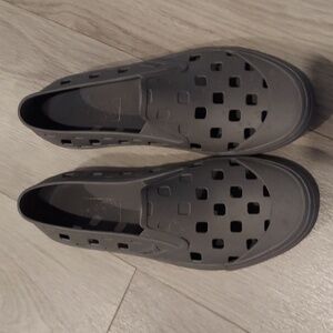 Vans size 7 gray water/beach shoes rubber slip ons